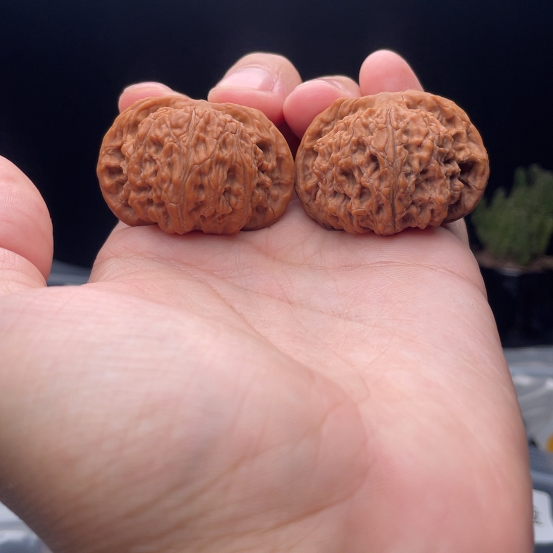 宝***.吊坠桃核磨盘一对矮