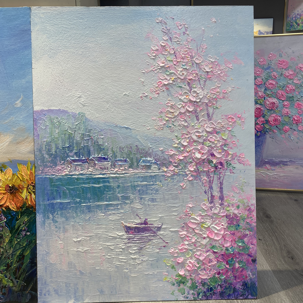 【江南风景】纯手绘油画厚油肌理质感艺术油画