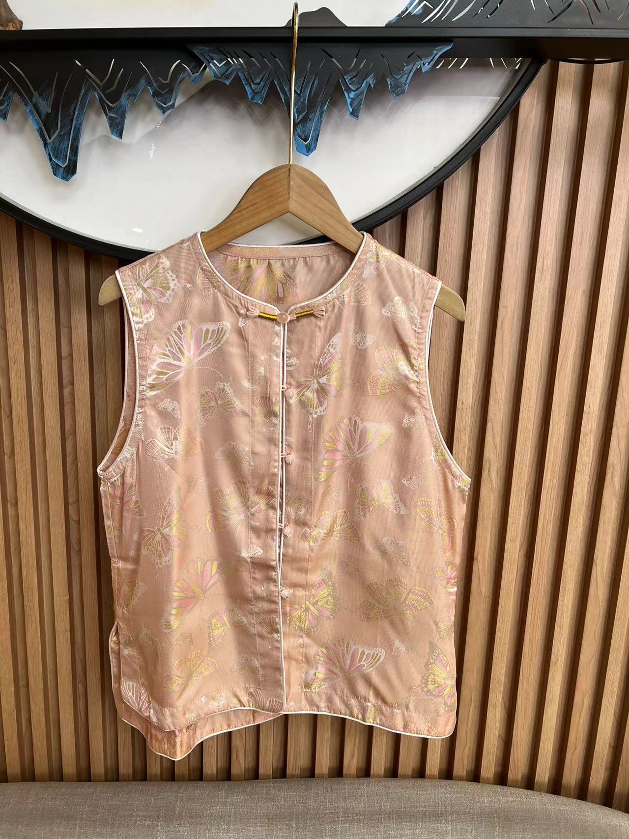 常规款国风宽松型圆领印花夏季中式时尚马夹民族风8990