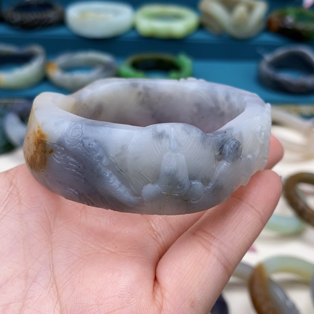 和田玉手镯54定制未镶嵌