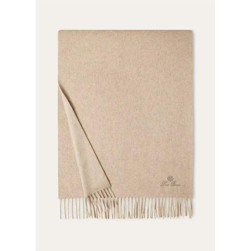 未使用 Loro Piana/诺悠翩雅  标识徽标流苏羊绒围巾