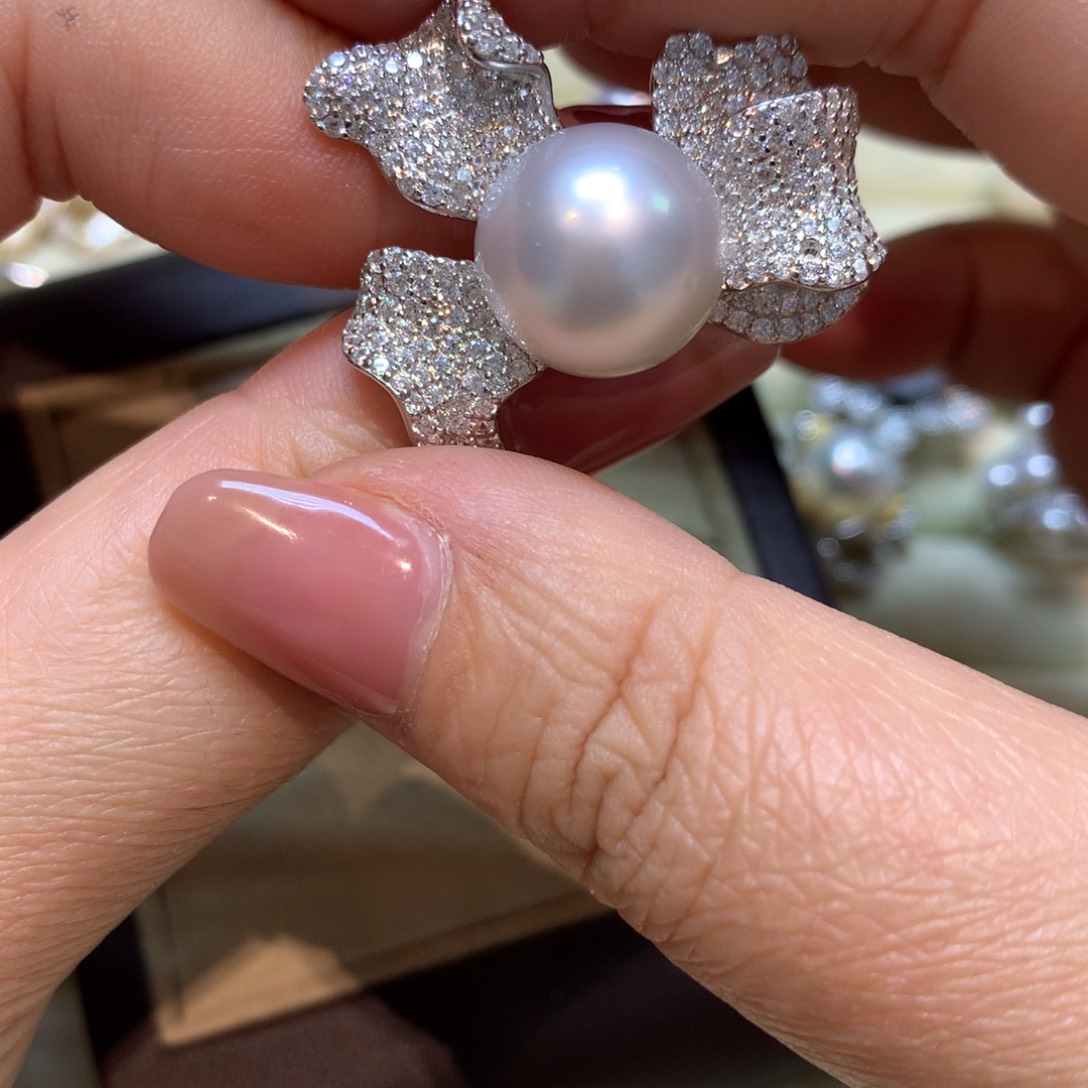 海水珍珠戒指银S925镶嵌