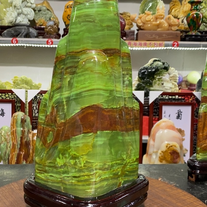 石材跨**河家居摆件 奇石摆件