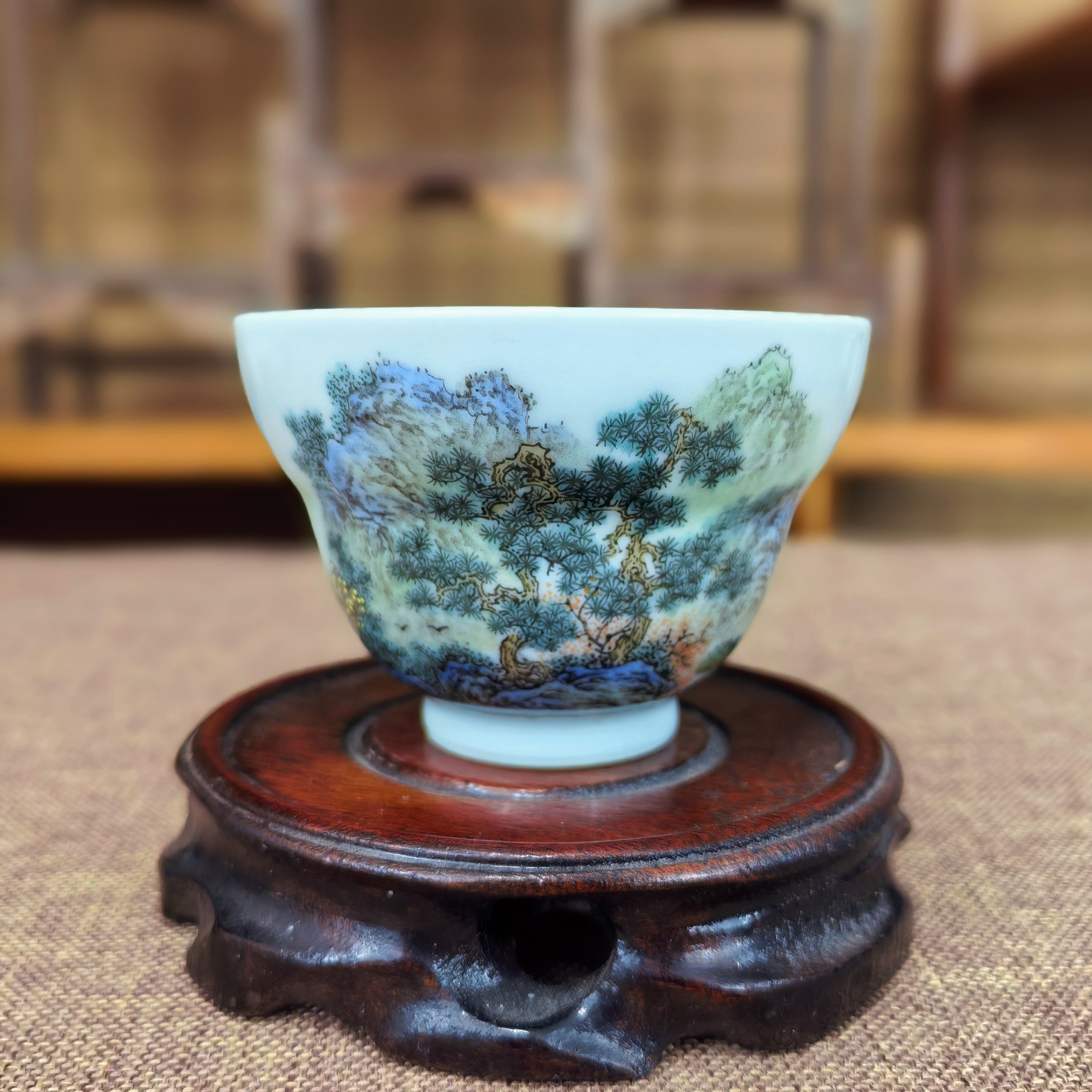 山水茶杯景德镇品茗杯精品茶具