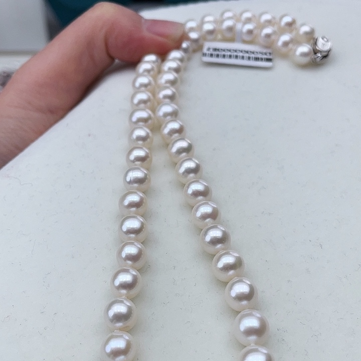 淡水珍珠颈饰银S925镶嵌卡8极光炫彩高品