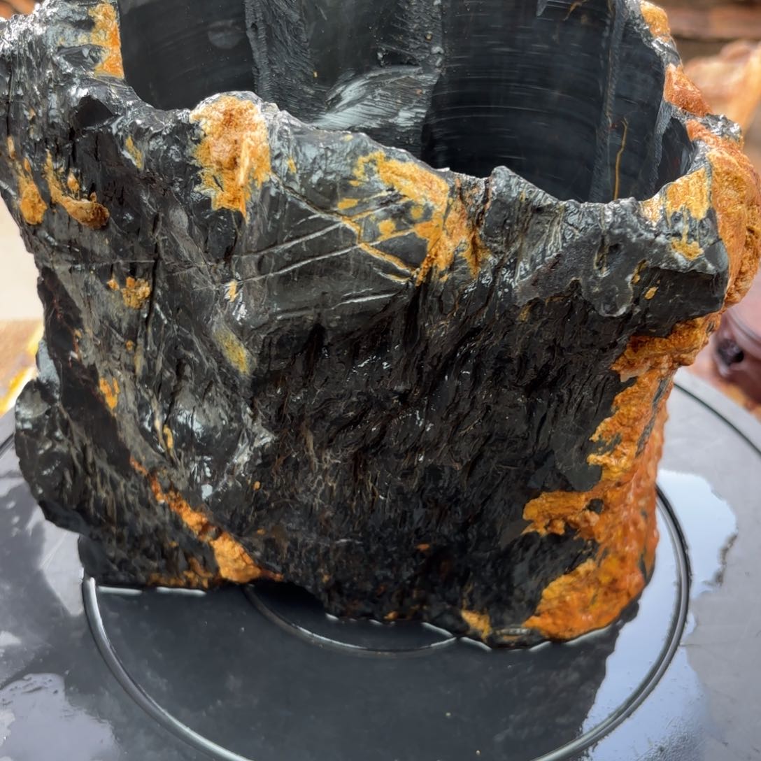 灵璧石花盆 天然外形