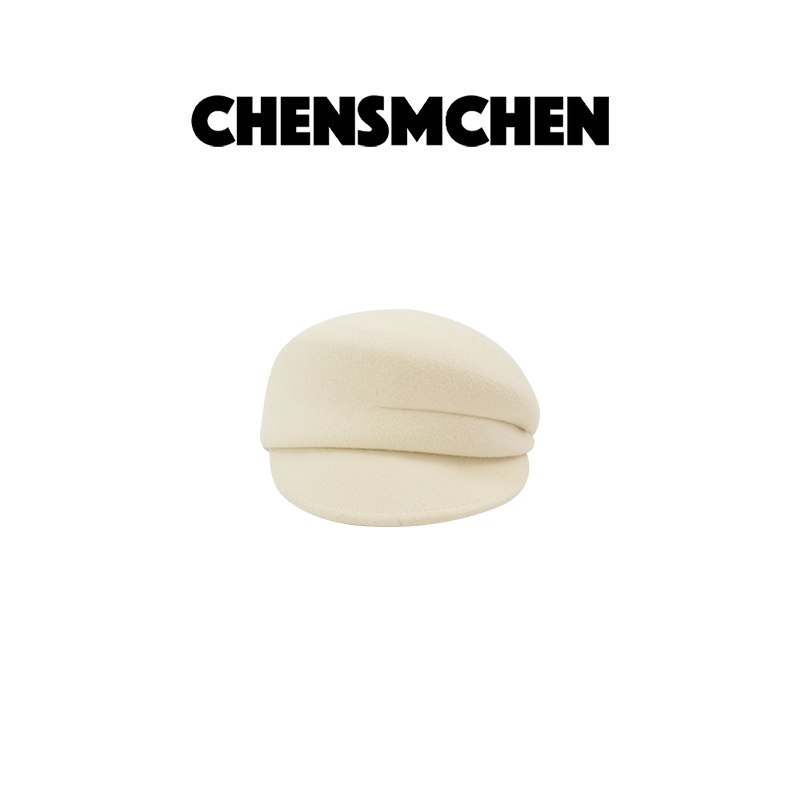 CHENSMCHEN 【白色恋人】100绵羊毛优雅时尚贝雷帽CSS11699WL