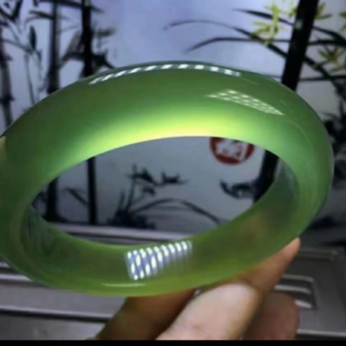 《抖音质检》纯天然A货定制冰绿手镯+冰绿手串多样性发其一LX"