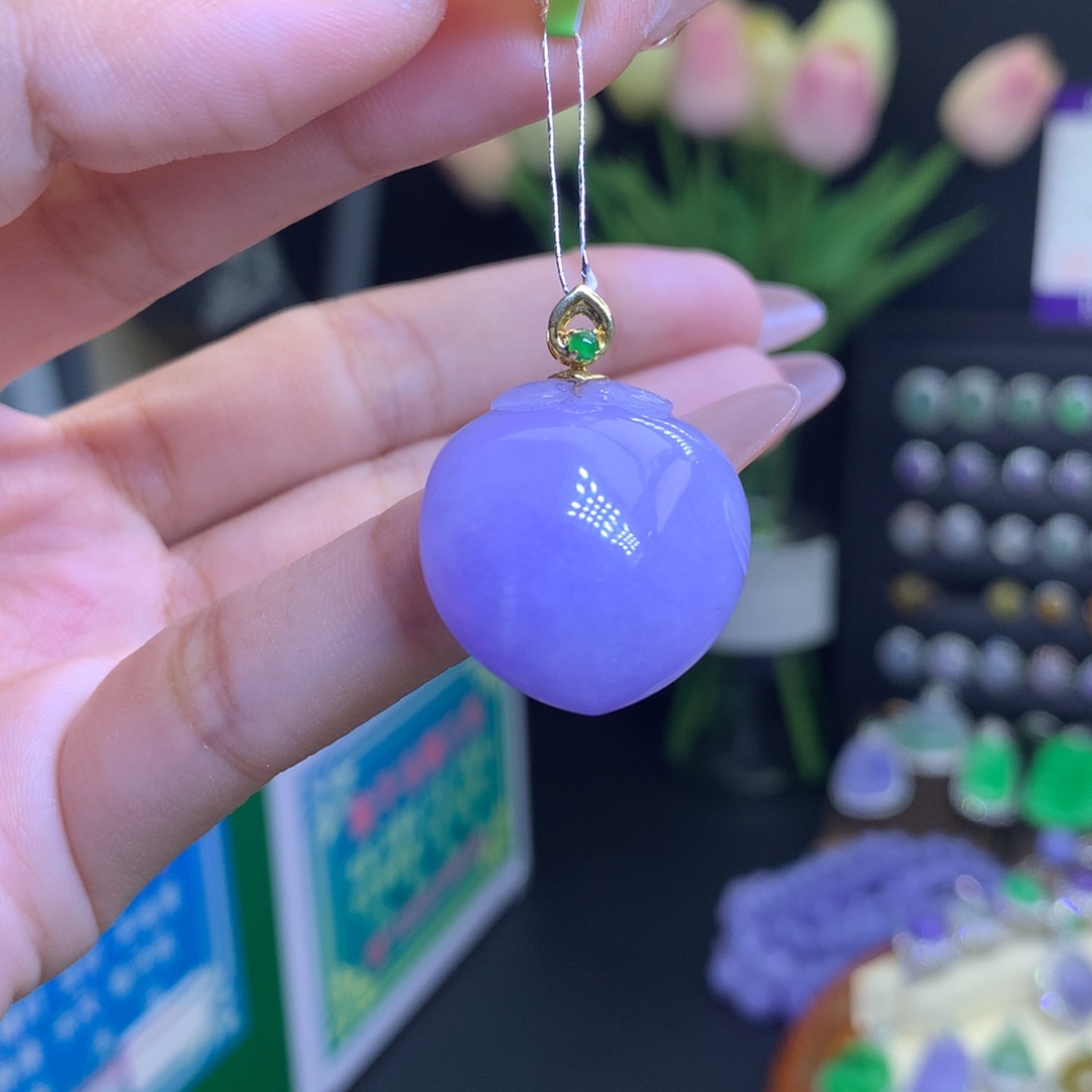 翡翠颈饰18K金镶嵌天然
