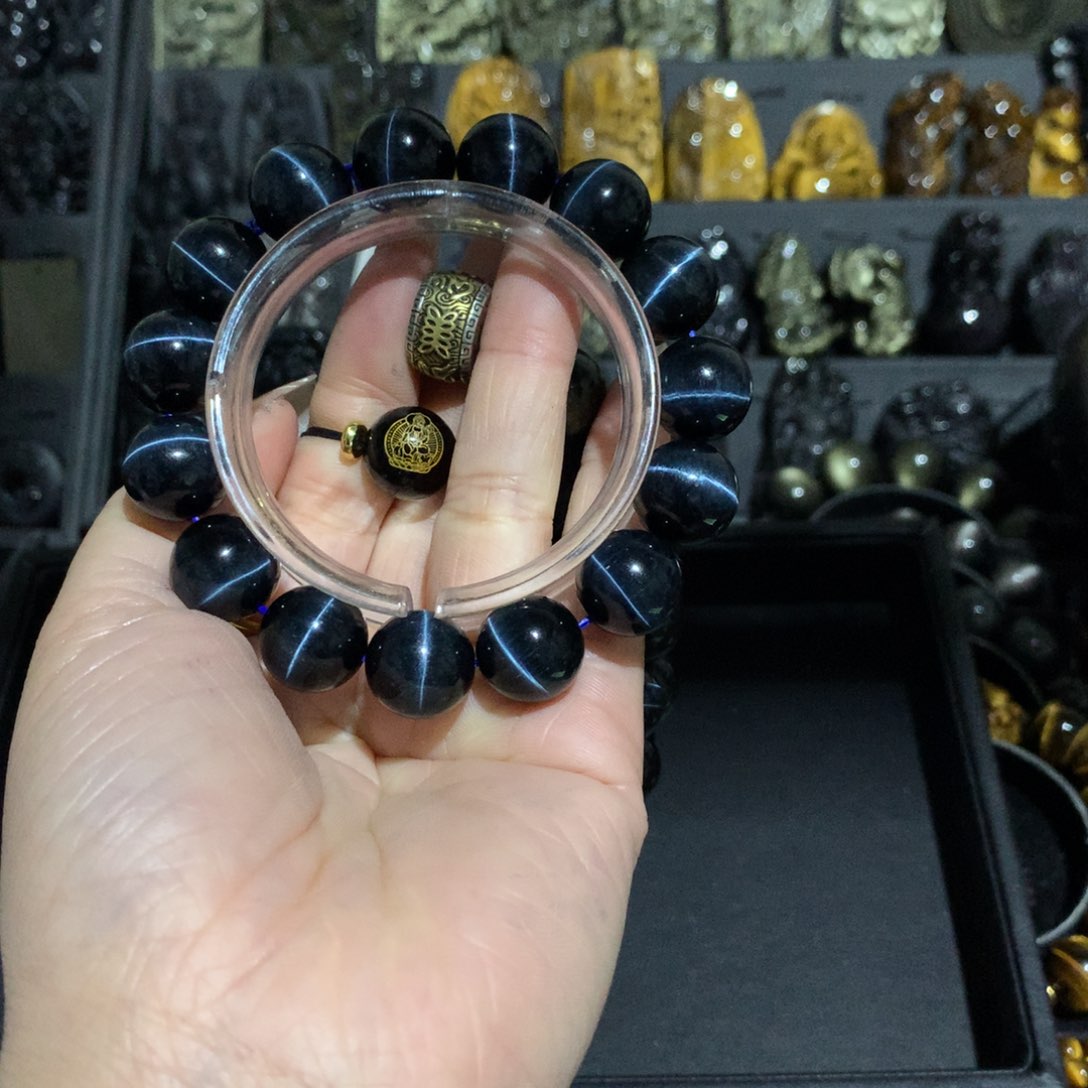 未镶嵌手链木变石（虎睛石）二****串定制