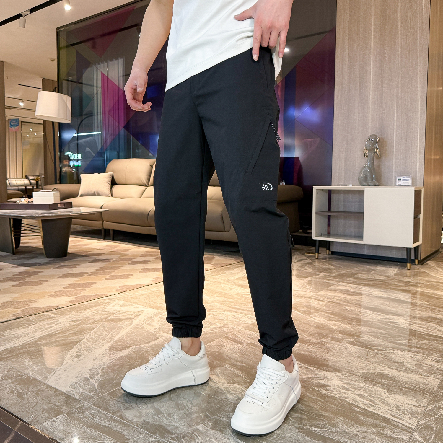 新款春夏薄款速干户外男裤休闲运动束脚弹力潮流裤百搭时尚多兜