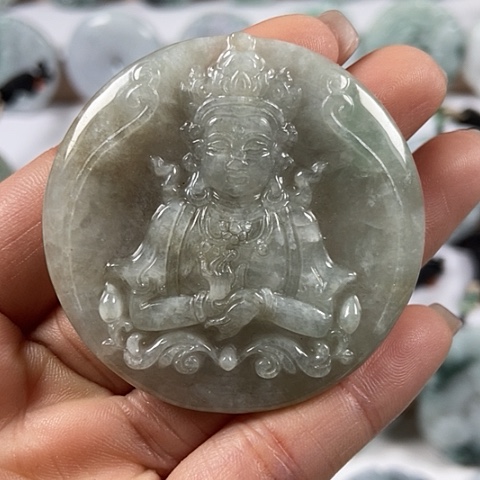 翡翠颈饰未镶嵌观音福利