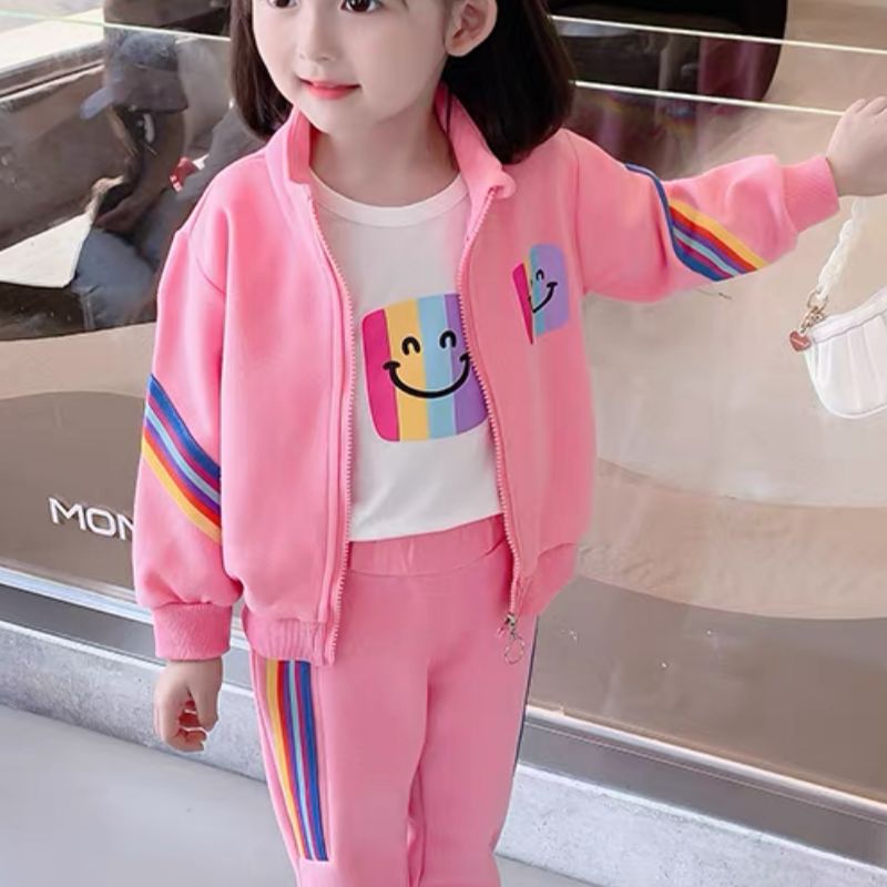Z秋季女童2025年春秋款阳光宝宝彩虹拉链织带运动套ZS-J-C102