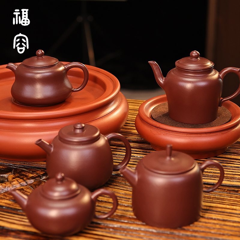 张银超制 纯手工潮州手拉壶 宫灯水平清风 内推孔 约100cc紫砂泥