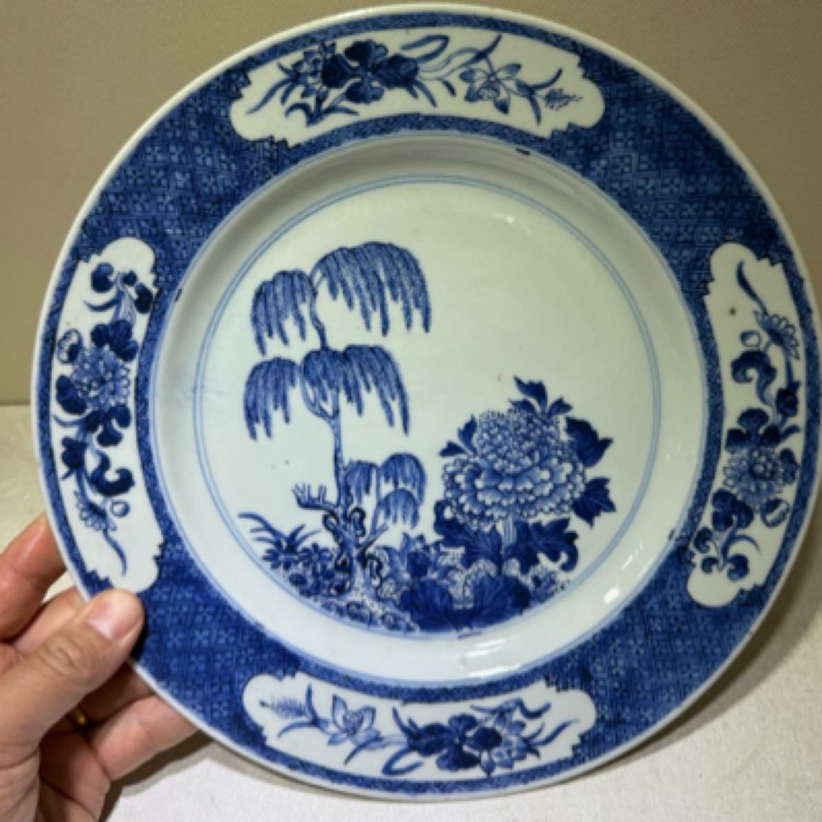 bcc50d20s3500h清乾隆青花花卉盘