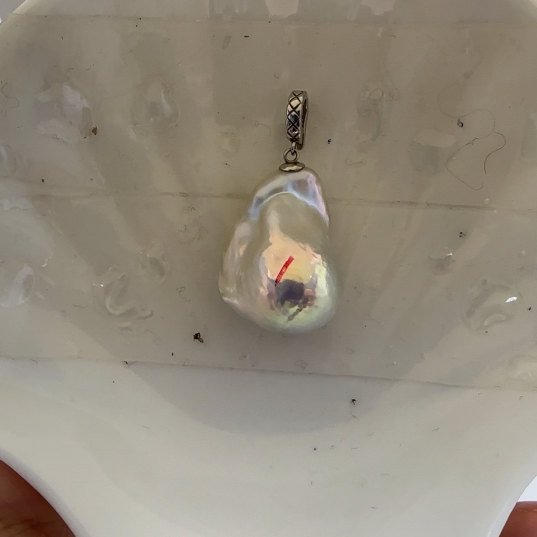 吊坠(不含链)淡水珍珠银S925镶嵌