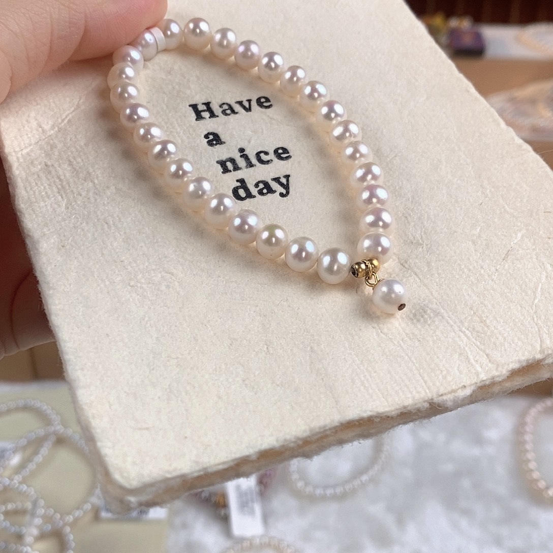 淡水珍珠银S925镶嵌手绳