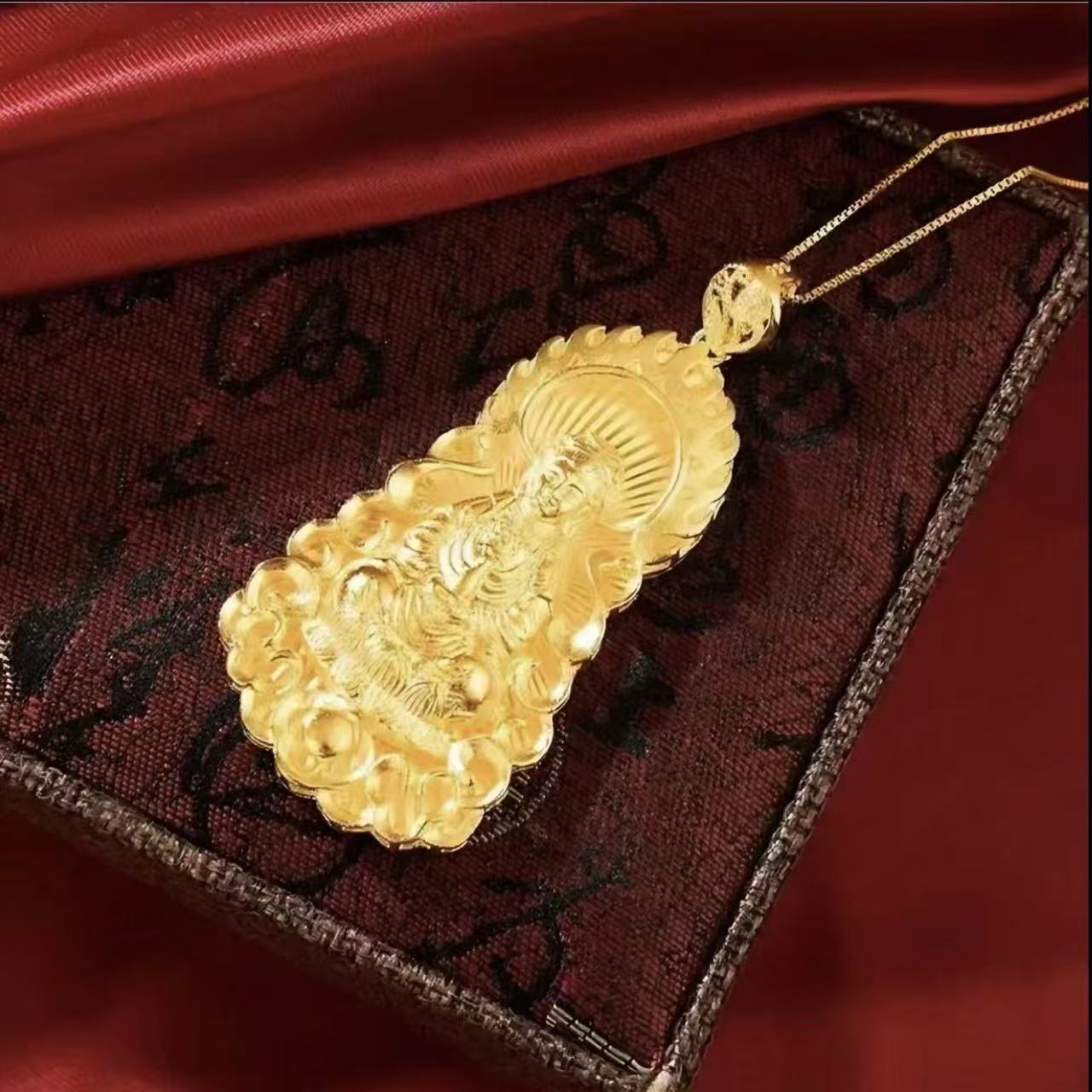 合金吊坠 【观音吊坠】气质轻奢时尚大气经典雕刻镶嵌素款百搭精美