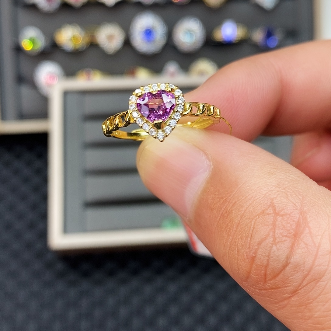 石榴石戒指银S925镶嵌