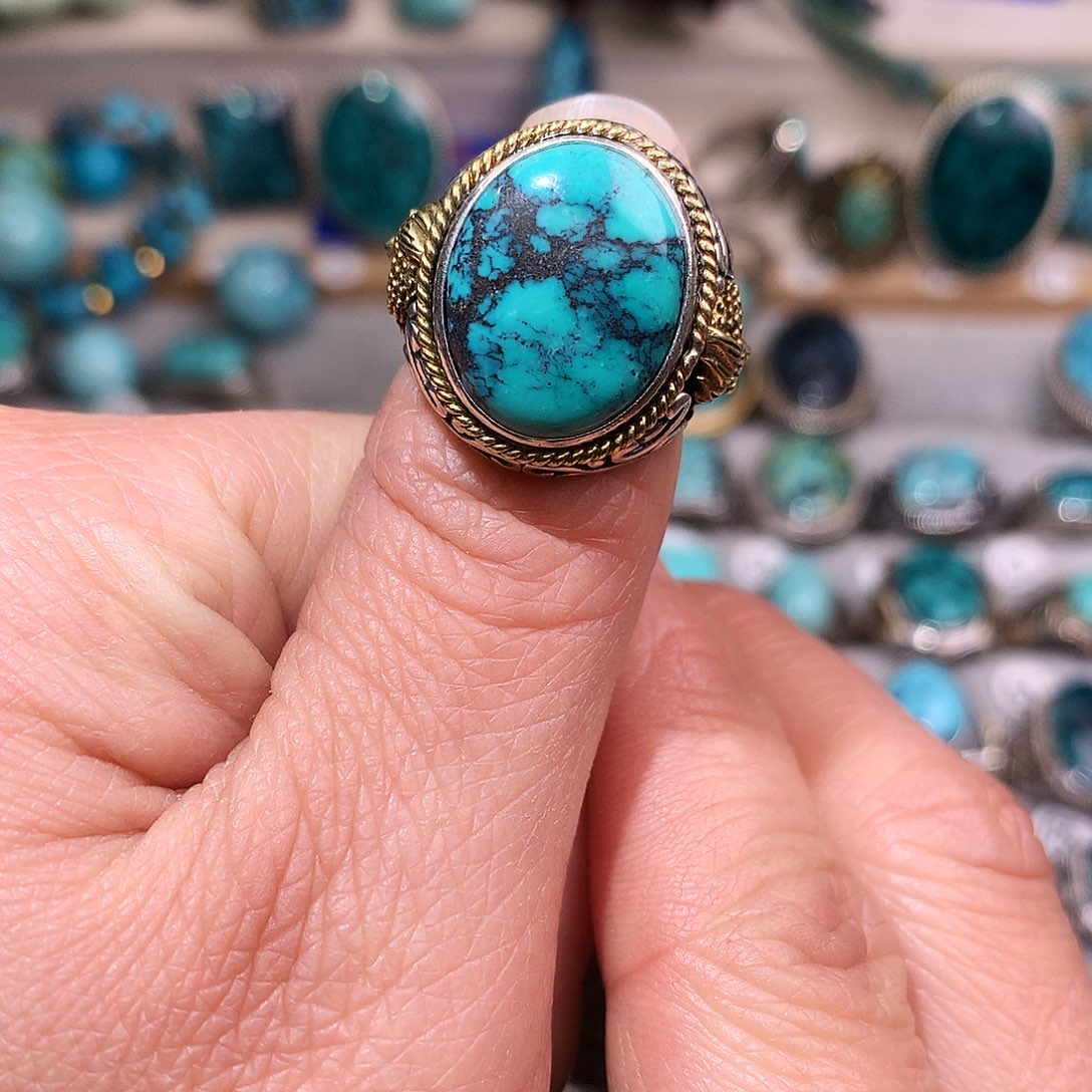 绿松石挂件银S925镶嵌