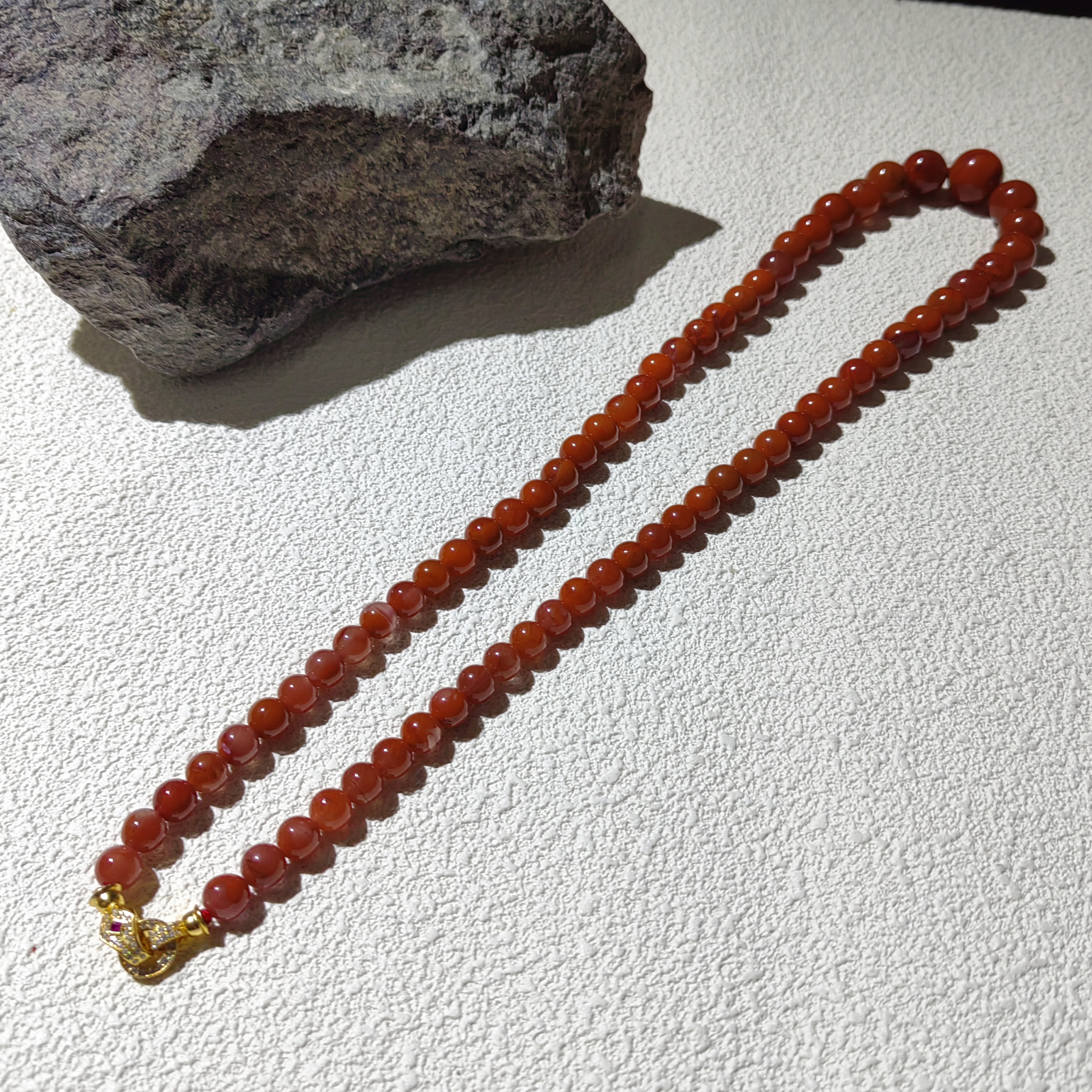 【V姐珠宝】ZH22429 瓦西南红火焰纹塔项链 6-12mm