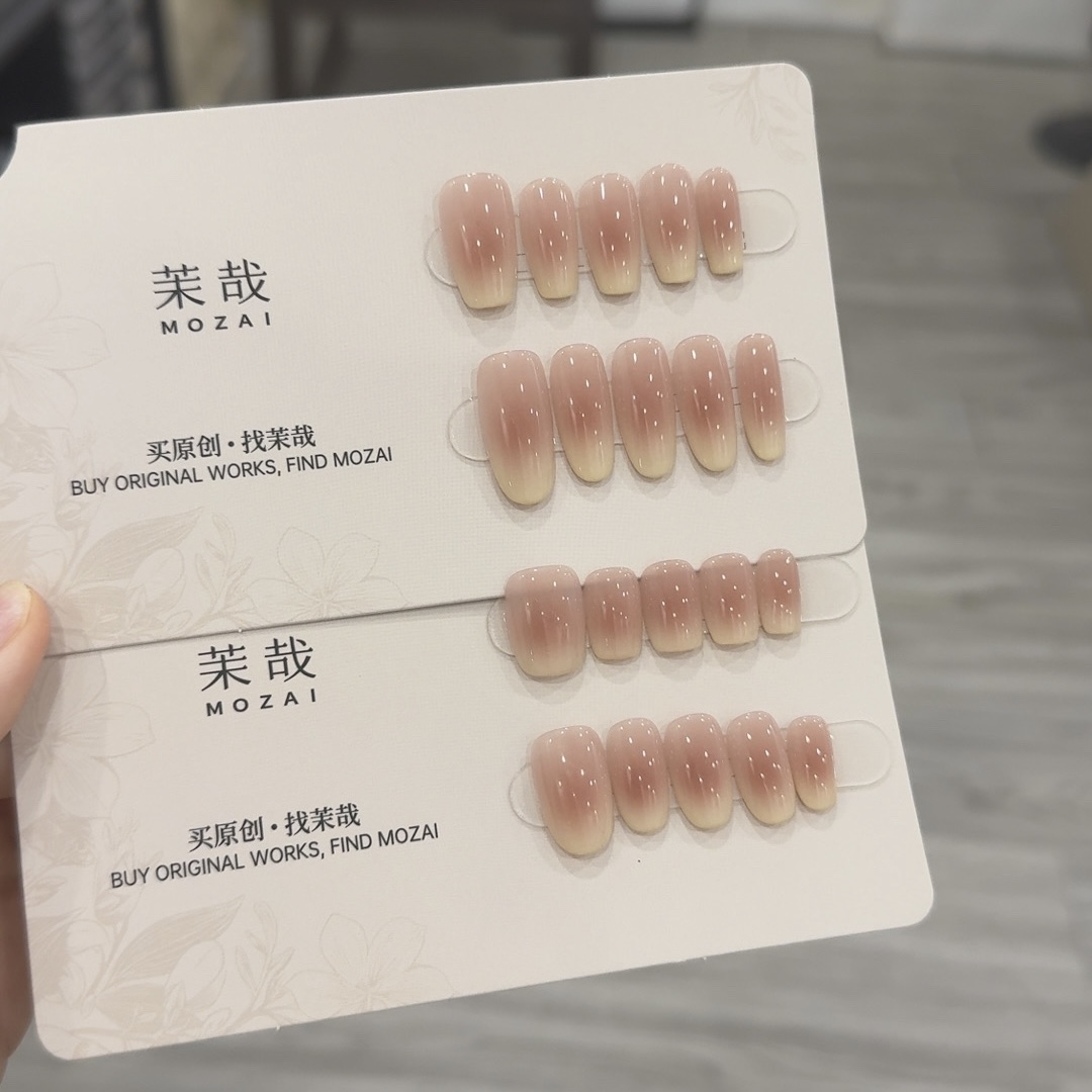 茉哉Q现货【芝士cheese】纯手工定制美甲拆卸穿戴甲A4296