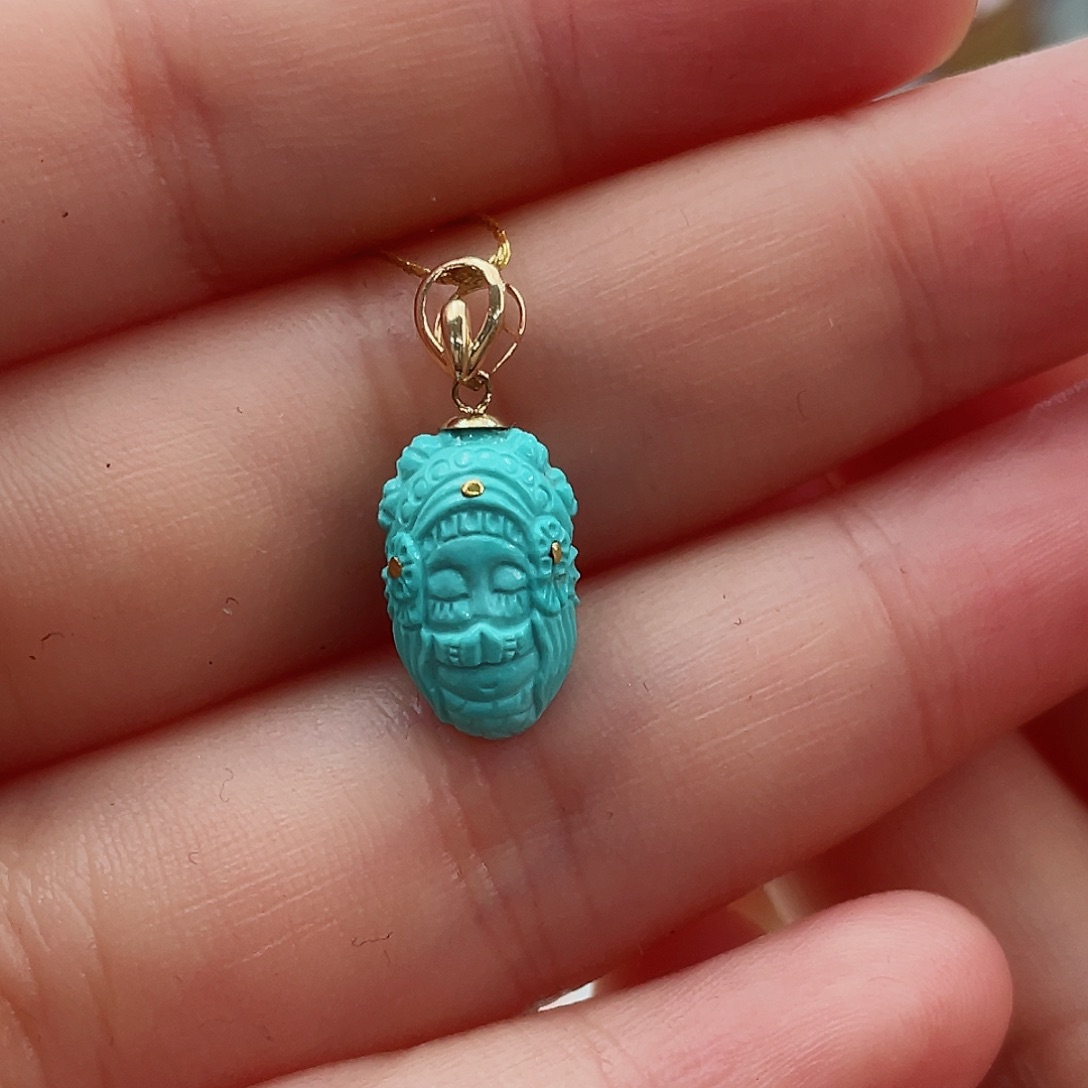 绿松石颈饰18K金镶嵌