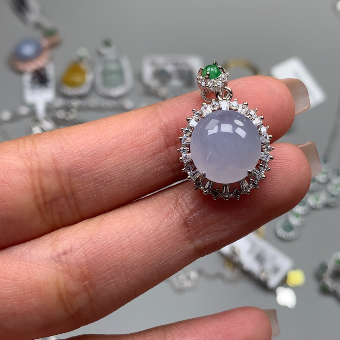 杨***丁翡翠银S925镶嵌戒指吊坠