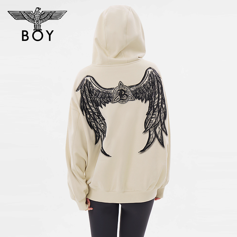 【暗夜精灵】BOYLONDON秋季情侣款时尚休闲百搭针织连帽卫衣N04034