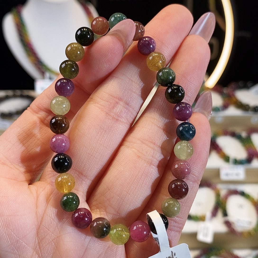 碧玺手链未镶嵌G2393单圈颜色微差