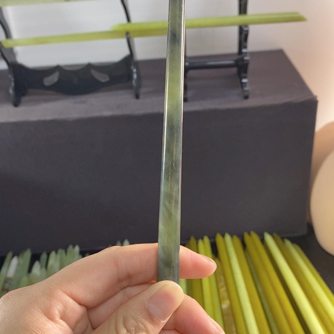 未镶嵌蛇纹石玉发簪