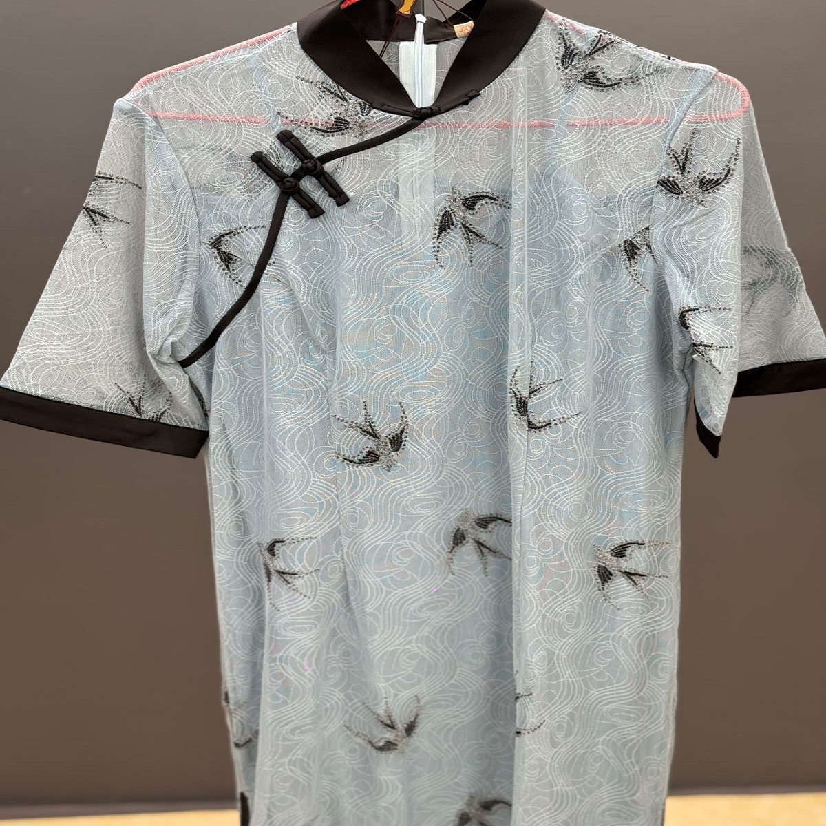 新中式薄款短袖立领旗袍连衣裙J301