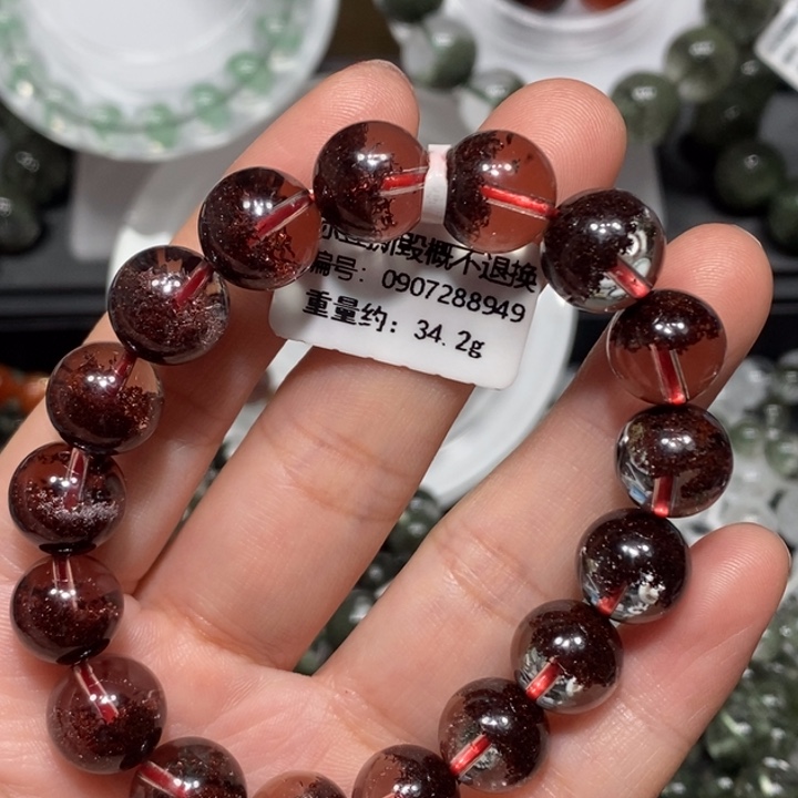 水晶手链未镶嵌红幽灵聚宝盆手链