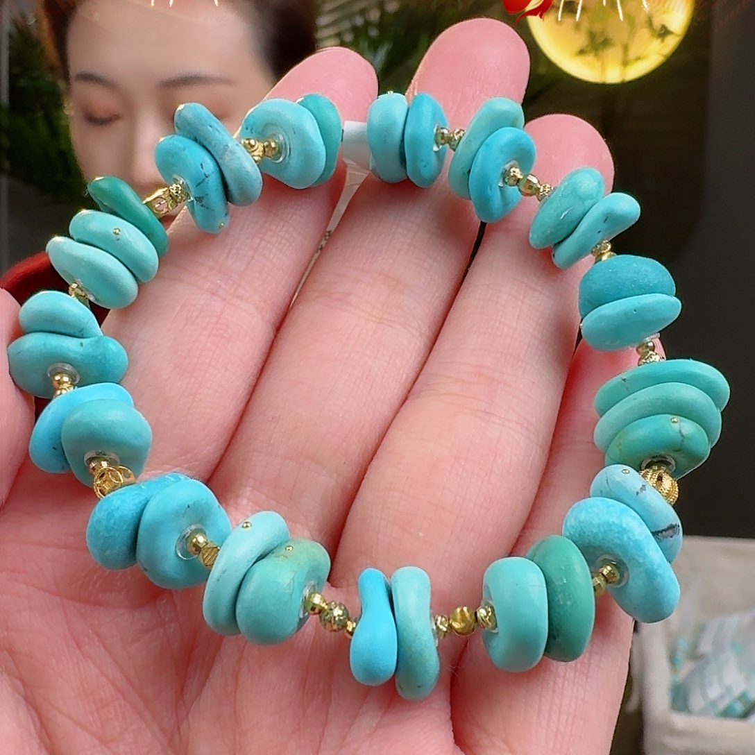 绿松石珠宝奇石18K金镶嵌