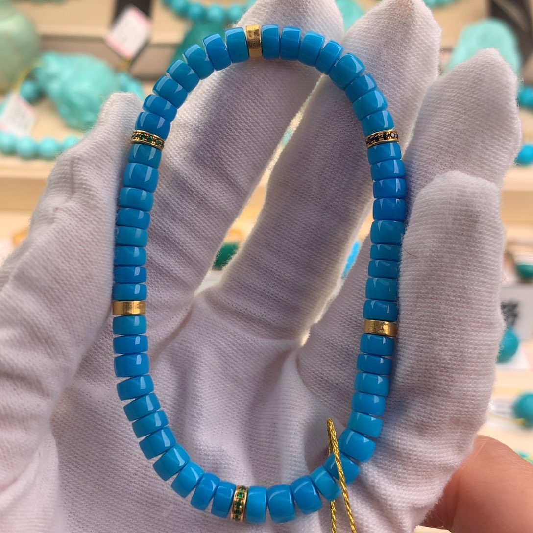 绿松石珠宝奇石18K金镶嵌