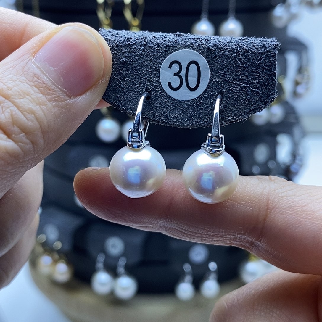 淡水珍珠耳饰银S925镶嵌