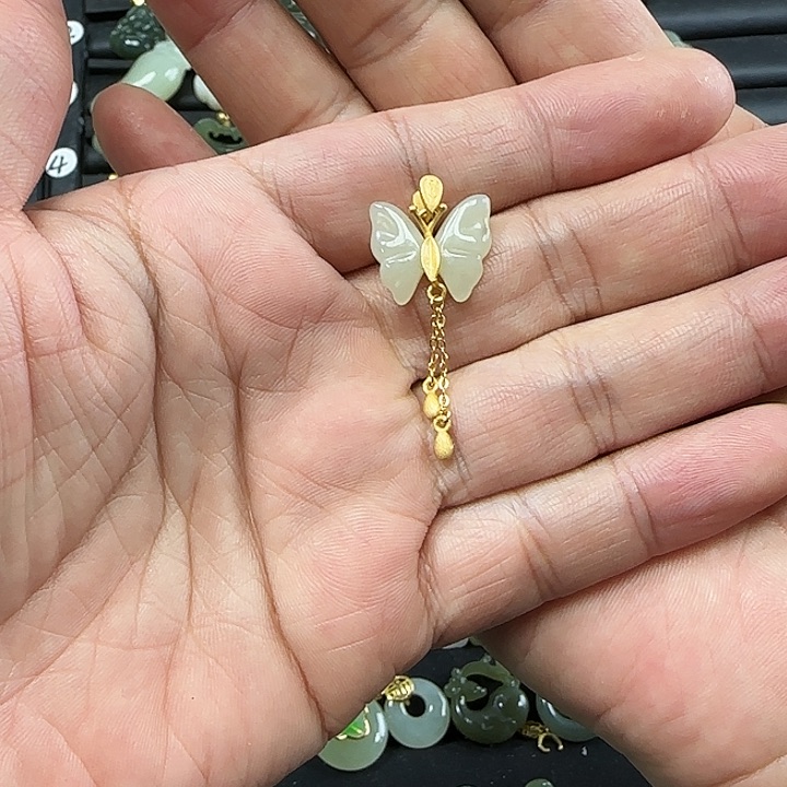 和田玉吊坠(不含链)银S925镶嵌