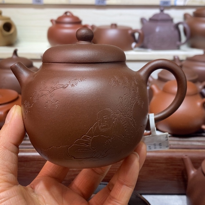 大***方茶壶紫砂微瑕处理一把