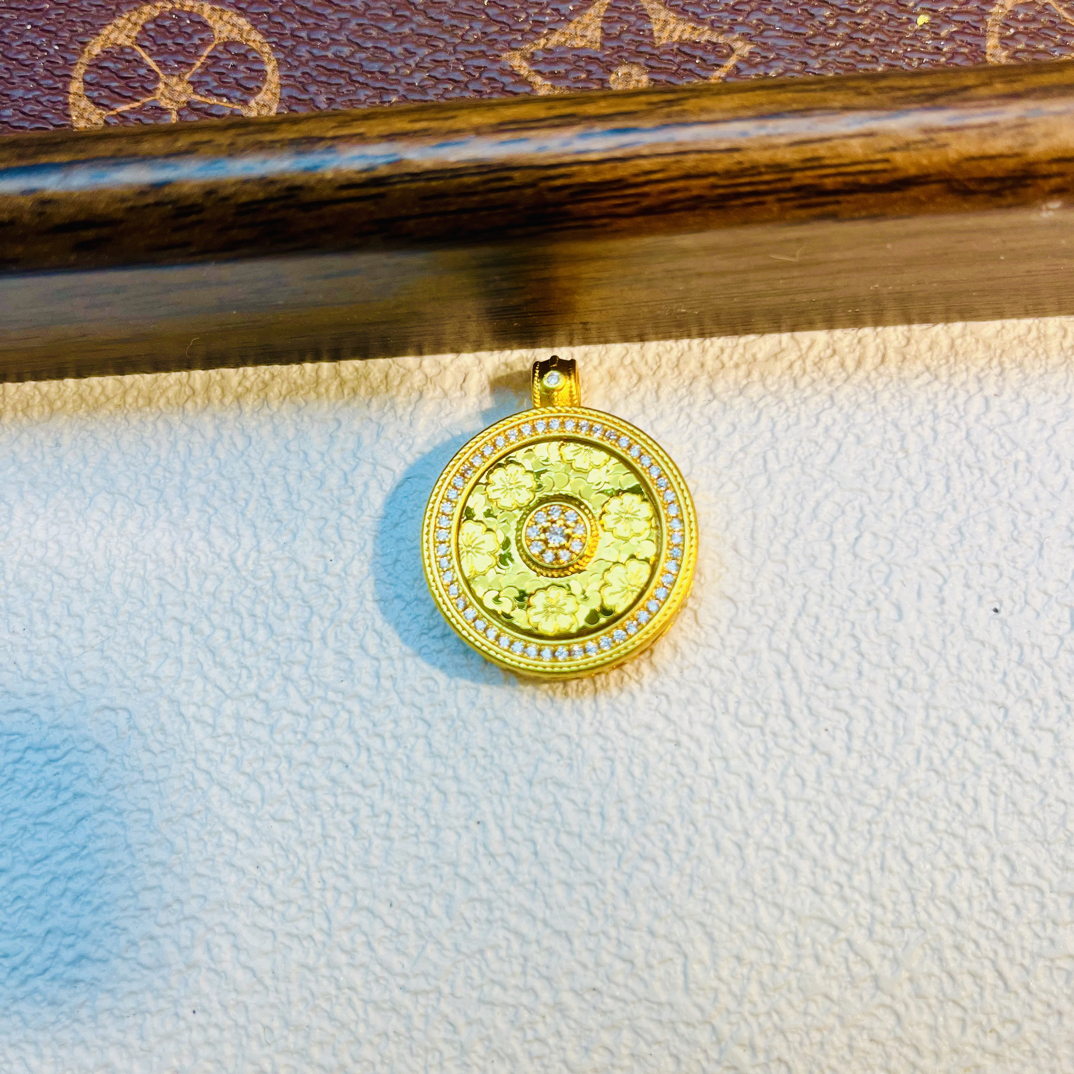 吊坠 H7610经典黄色碎冰冰罗盘吊坠