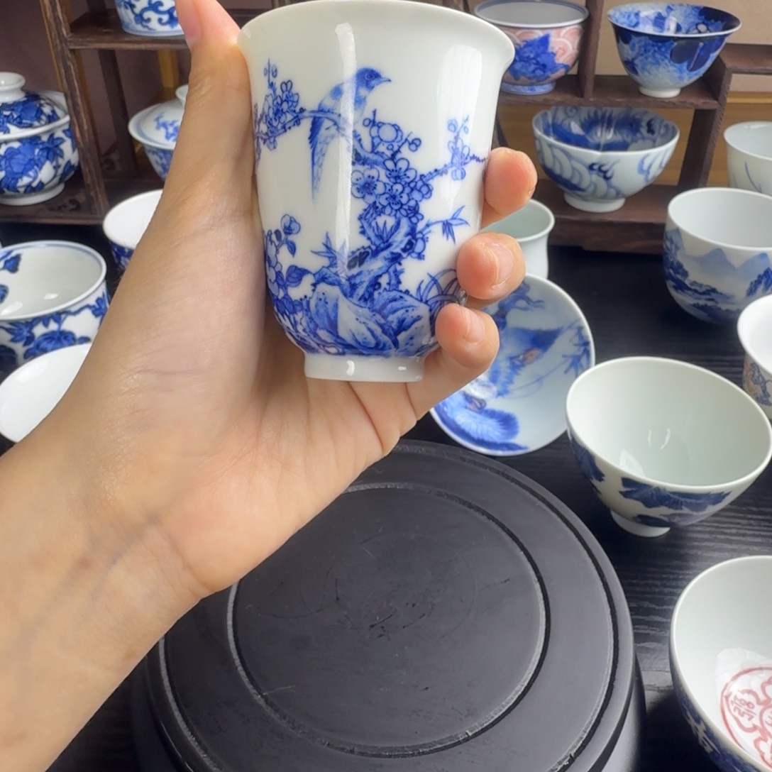 闻香杯景德镇手工制品