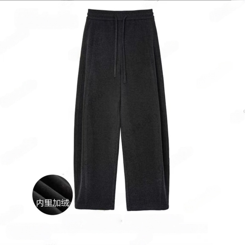 【冬日暖炉】加绒加厚绵羊 毛桑蚕 丝保暖高腰显瘦弯刀裤阔腿裤969#
