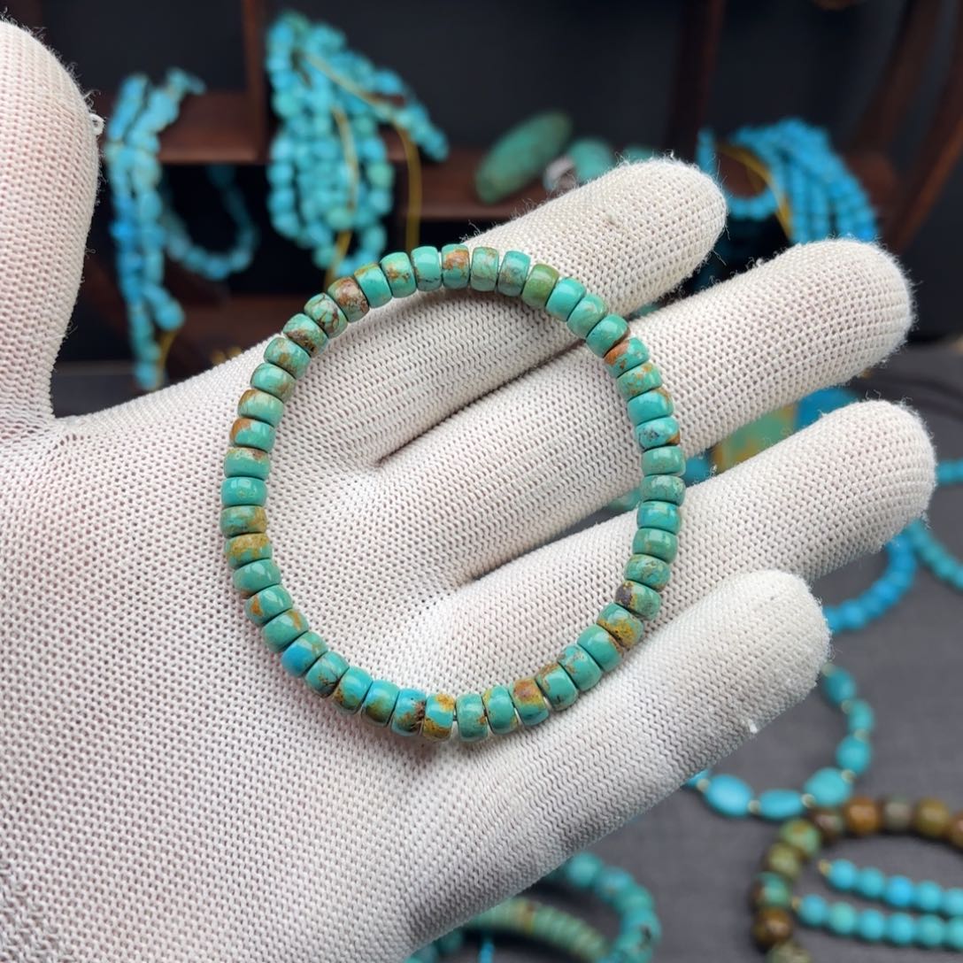 恁***豆绿松石单圈无镶嵌