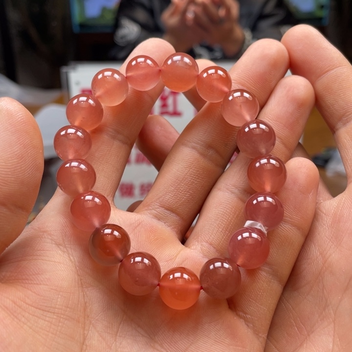 南红玛瑙冰粉单圈12㎜未镶嵌24126-178