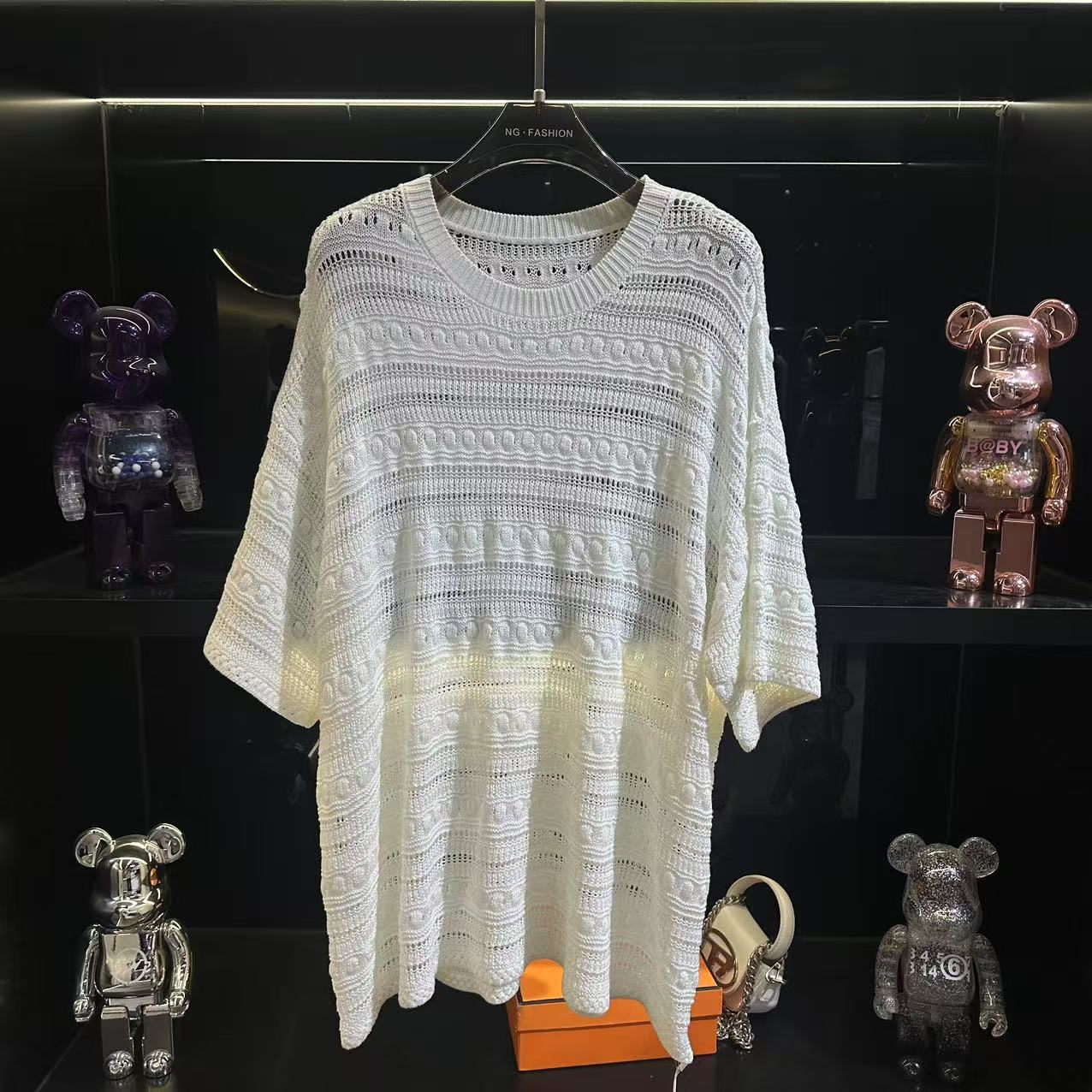 【DAXIU轻奢】早秋镂空圆领百搭针织衫-307-81