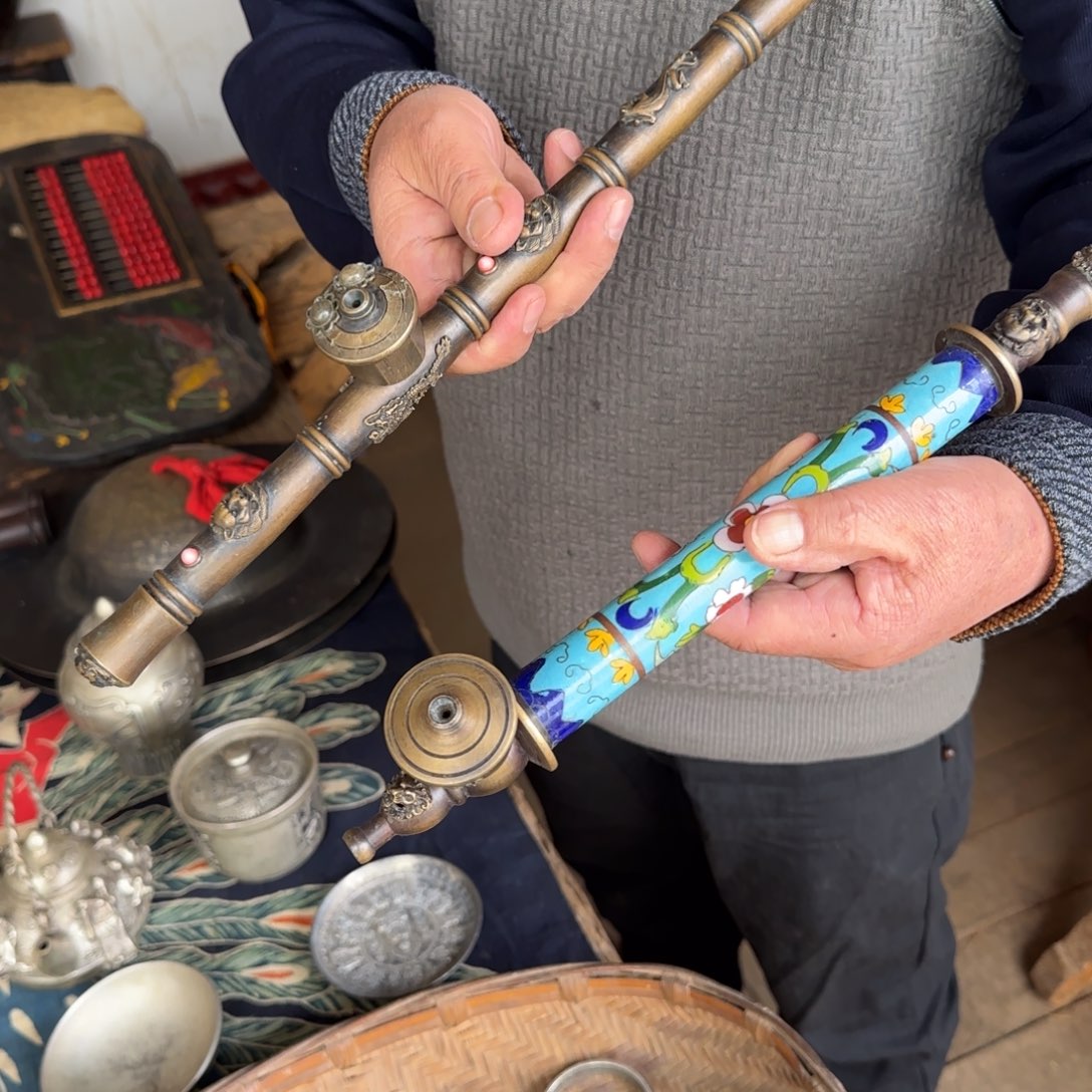 木质老烟枪老物件