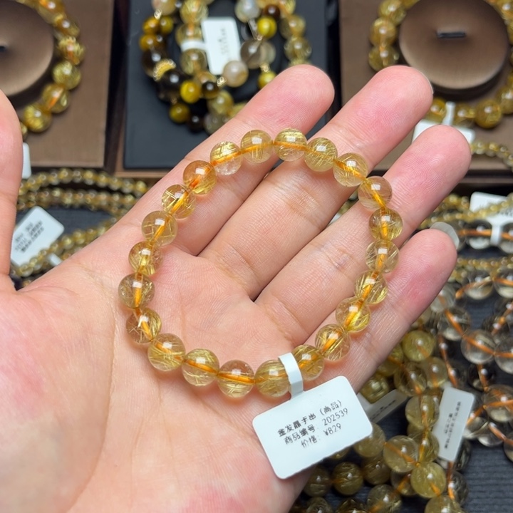 发晶手串未镶嵌?****狐金钛金8mm高品