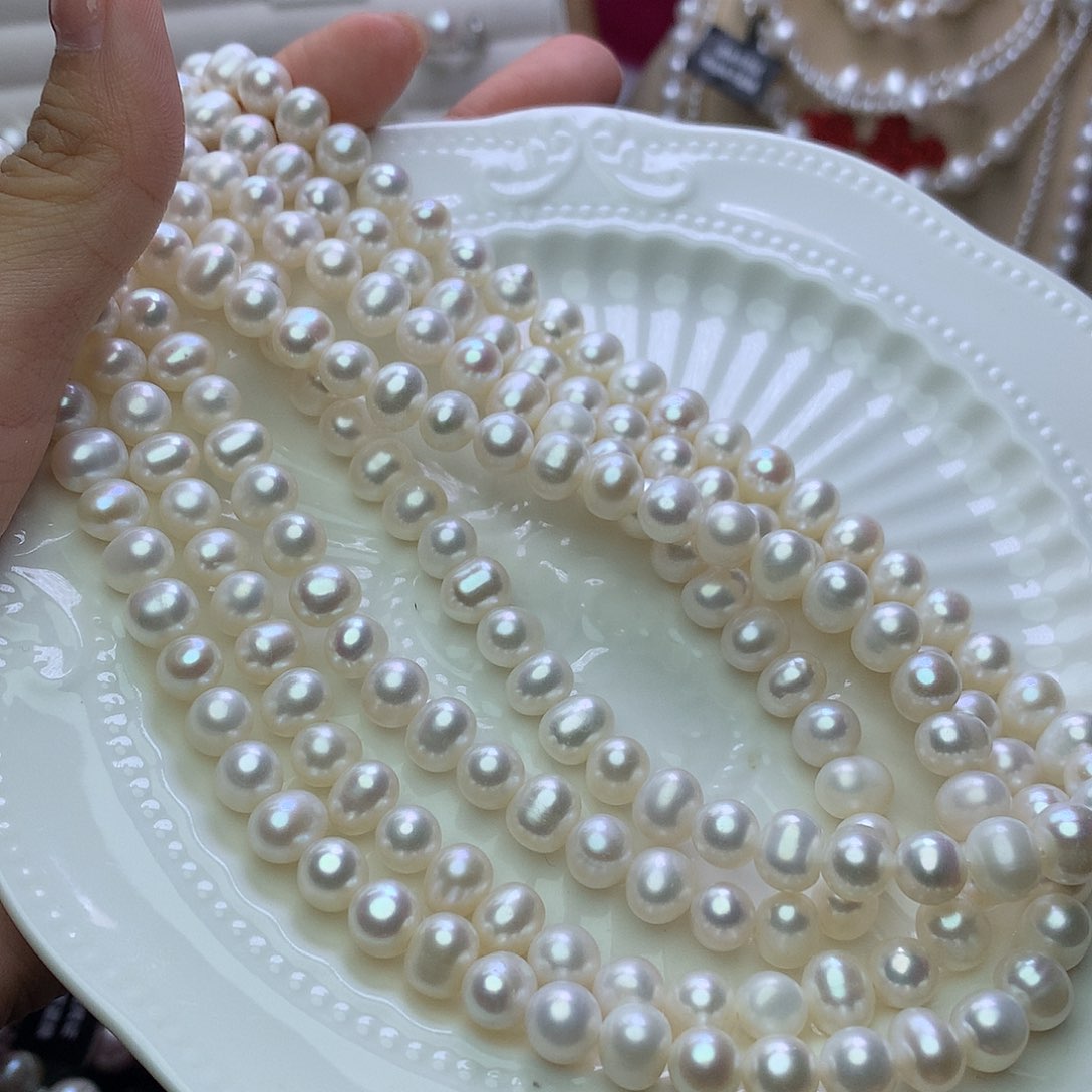 未镶嵌7-8淡水珍珠x19项链