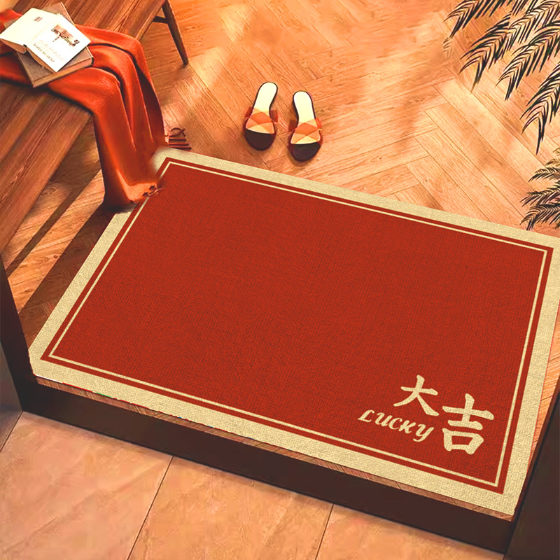 入户门玄关地垫门口耐脏进门脚垫家用红色门垫防滑吸水地毯垫子