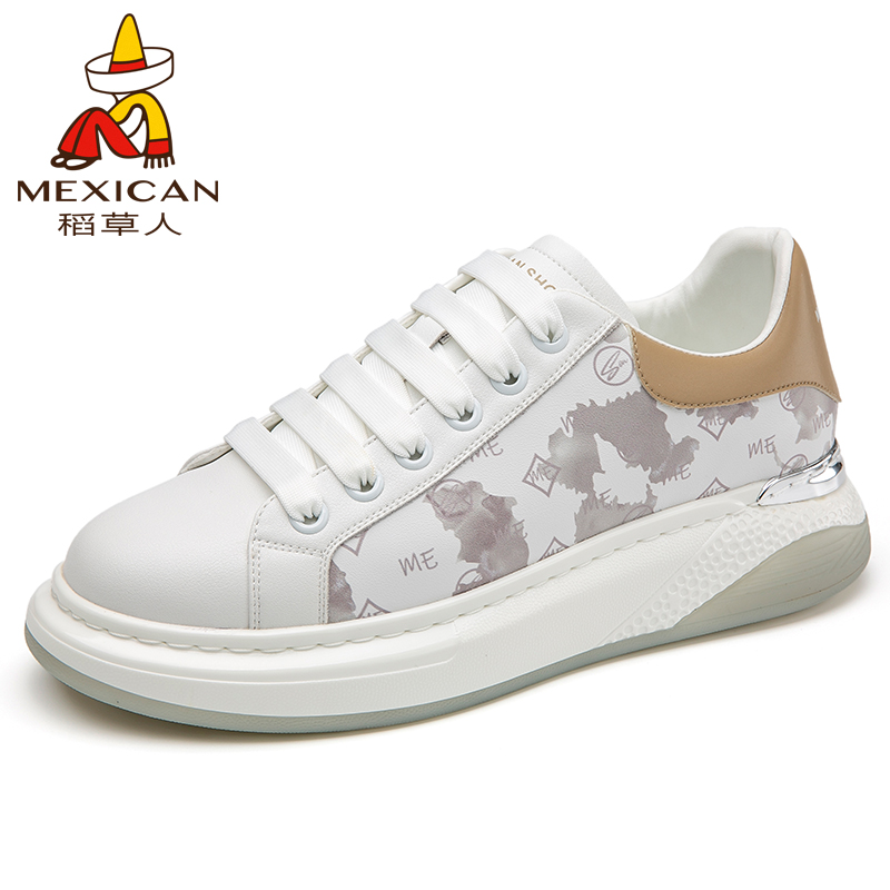 27号稻草人小白鞋男女同款鞋子个性涂鸦厚底软底休闲百搭潮鞋板鞋