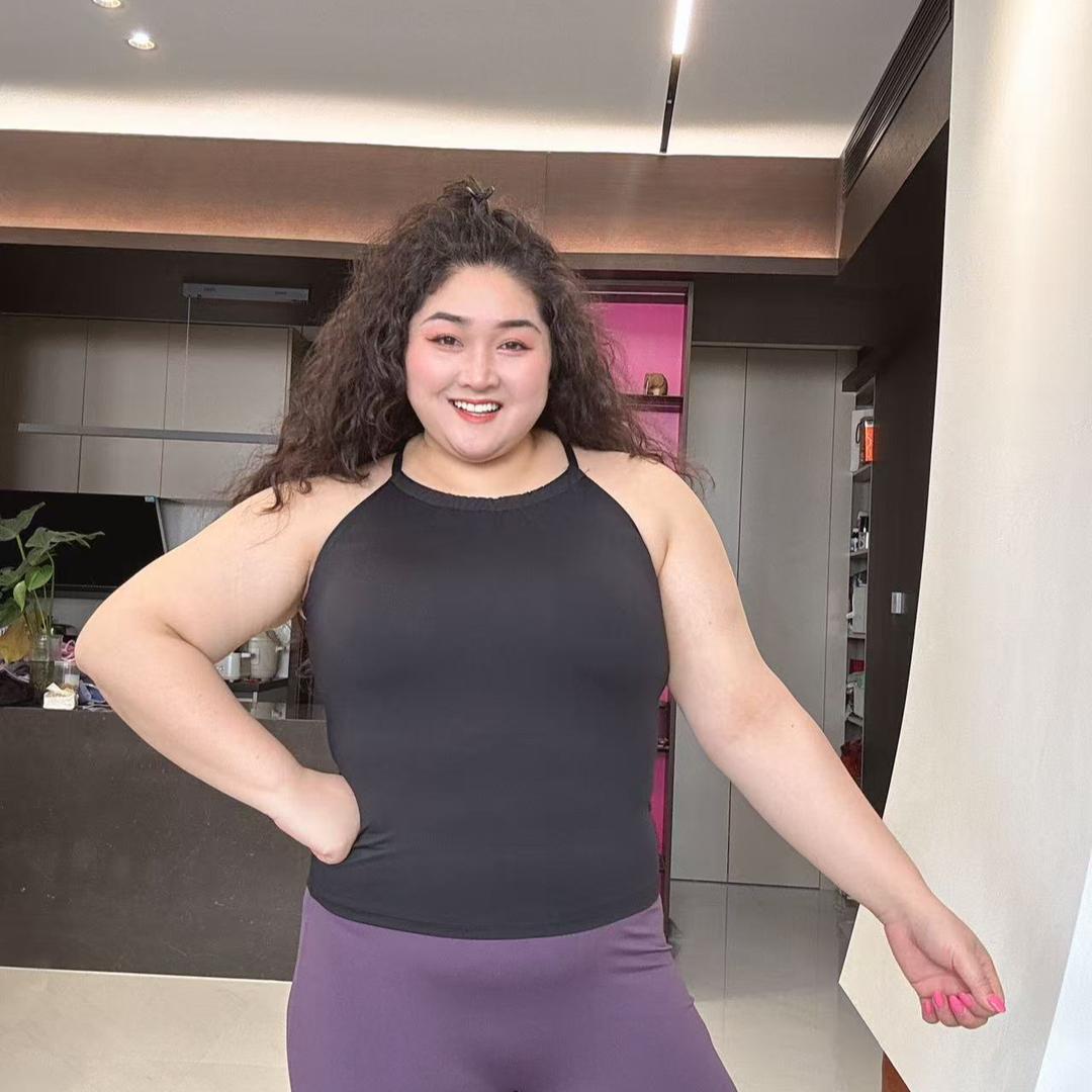 （断码特价）挂脖长款一体杯高强度健身运动背心WX-633